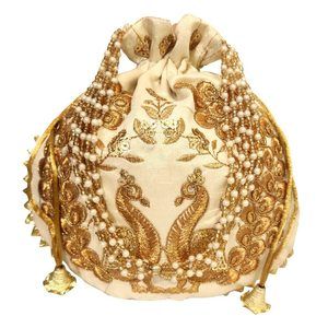 Women'S Retro Vintage Double Handle Bag Closure Geo Quilted Compact